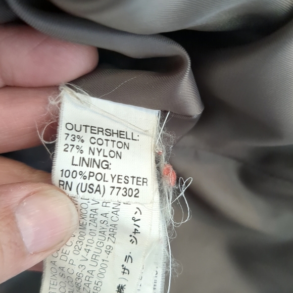 Zara Short Trench Coat Women's Large Black Belted Lapels Military Goth Biker - Picture 5 of 7